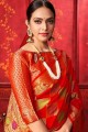 Weaving Silk Saree in Red