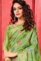 Fascinating Weaving Silk Saree in Green with Blouse