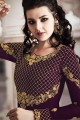 Appealing Wine Palazzo Suits with Georgette