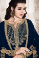 Navy Blue Pallazzo Pant Palazzo Suits in Georgette with Georgette