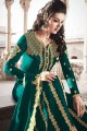 Teal Green Sharara Suits with Georgette