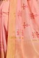 Saree in Pink Cotton with Thread
