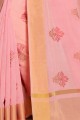 Cotton Saree with Thread in Pink
