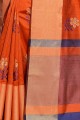 Orange Thread Saree in Cotton