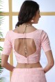 Georgette Lehenga Choli with Embroidery in Baby Pink