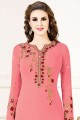 Pink Churidar Suits in Georgette with Georgette