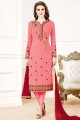 Pink Churidar Suits in Georgette with Georgette