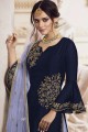 Navy Blue Sharara Suits in Georgette with Georgette