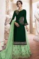 Georgette Dark Green Sharara Suits with dupatta