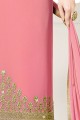 Georgette Churidar Suits in Light Pink Georgette