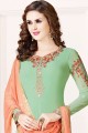 Light Green Churidar Suits in Georgette with Georgette