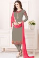 Georgette Churidar Suits with Georgette in Grey