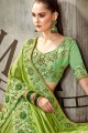 Silk Green Saree in Embroidered