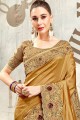 Golden Saree in Embroidered Silk