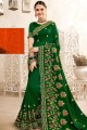Exquisite Saree in Dark Green Art Silk with Embroidered