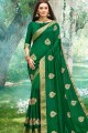 Green Art Silk Saree with Embroidered