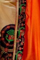Alluring Orange Saree in Embroidered Silk