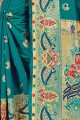 Weaving Art Silk Teal Blue Saree Blouse