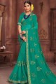 Sea Green Saree in Chiffon with Embroidered