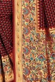 Weaving Art Silk Saree in Maroon