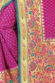 Art Silk Weaving Dark Pink Saree with Blouse