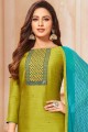 Cotton Churidar Suit in Pear Green