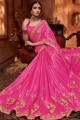 Luring Embroidered Silk Saree in Pink with Blouse