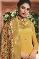 Yellow Crepe Palazzo Suit with Crepe