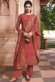 Palazzo Suit in Rust Red Crepe with Crepe
