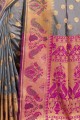 Adorable Grey Saree in Art Silk with Weaving