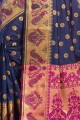 Exquisite Weaving Art Silk Saree in Navy Blue