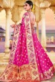 Rani Pink Weaving Art Silk Saree