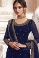 Adorable Navy Blue Georgette Sharara Suit with Georgette