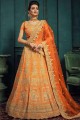 Dazzling Orange Art silk Lehenga Choli