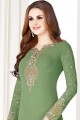 Georgette Churidar Suit in Light Green with Georgette