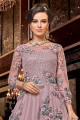 Net Anarkali Suit in Lilac  with Net