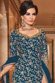 Blue Sharara Suit with Net