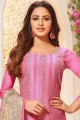 Rani Pink Churidar Suit with Silk