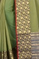 Light Green Weaving Khadi & Silk Saree