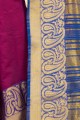 Weaving Saree in Pink & Magenta Khadi & Silk