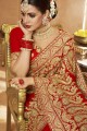 Appealing Georgette Red Saree in Embroidered
