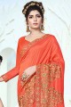 Enticing Art Silk Saree in Orange with Embroidered
