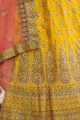 Classy Yellow Satin and silk Lehenga Choli