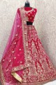 New Rani pink Velvet Bridal Lehenga Choli