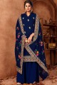 Georgette Palazzo Suit in Royal Blue Georgette
