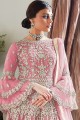Net Palazzo Suit in Pink with Net