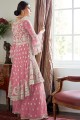 Net Palazzo Suit in Pink with Net