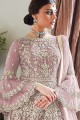 Net Palazzo Suit in Mauve  with dupatta