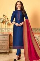 Royal Blue Churidar Suit in Art Silk with Art Silk