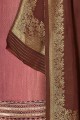 Pink Churidar Suit in Art Silk with Art Silk